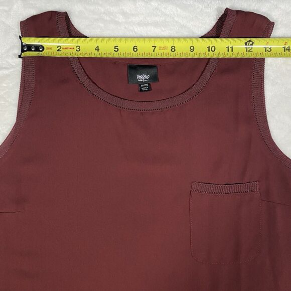 Mossimo Women's Plus Sz 2XL Burgundy Sleeveless Blouse Career Flowy Romantic NWT - Picture 5 of 7